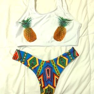 Two piece Brazilian pineapple bikini